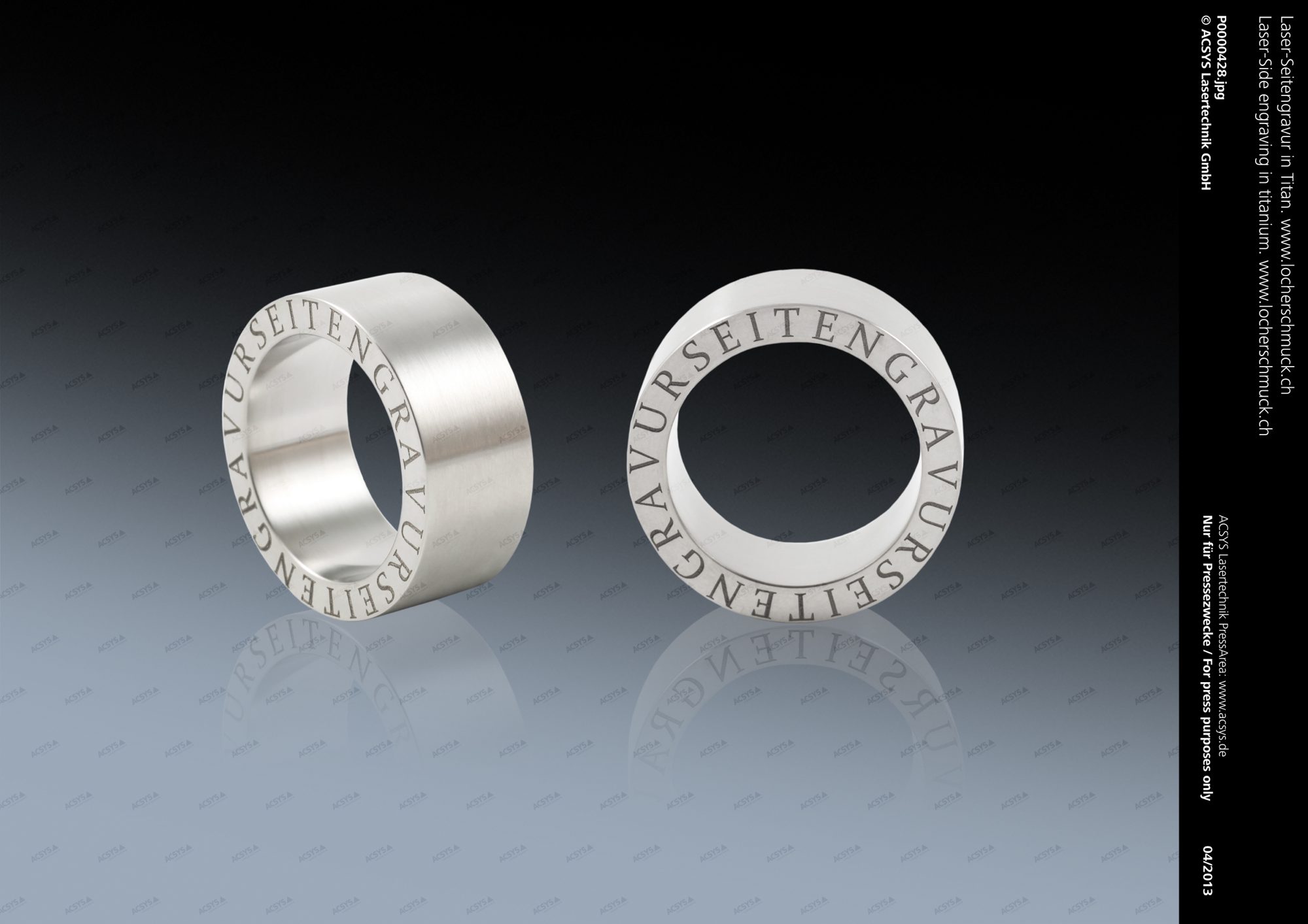 Laser-Seitengravur in Titan