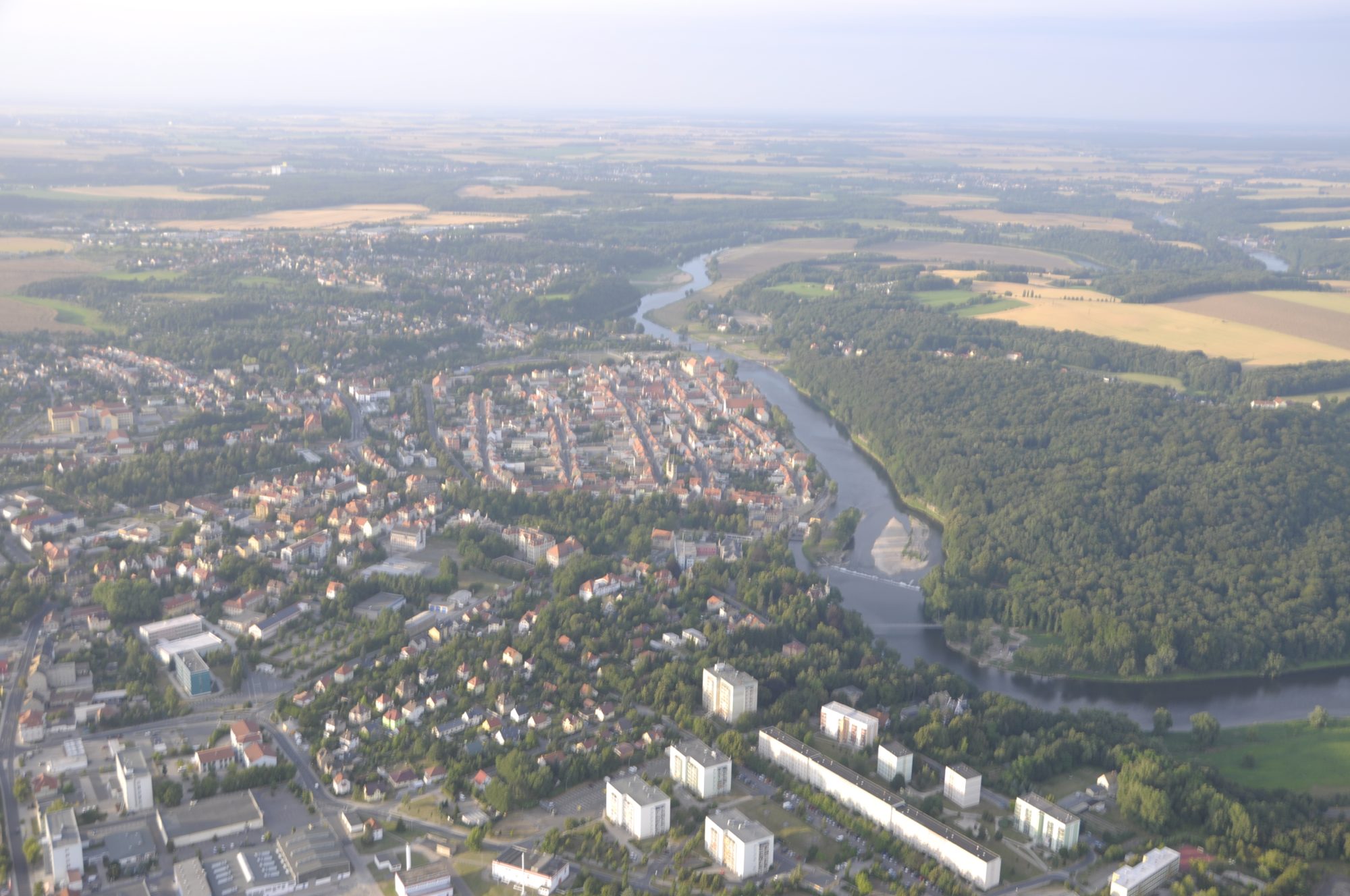 Grimma aus der Luft - Dieser Stadtteil stand vor wenigen Wochen noch komplett unter Wasser...